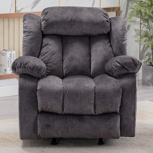 Recliners:-Fabric Manual Recliner And Massage Chairs In Grey Color