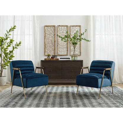 1 Seater Sofa Set : JENI 24.4'' Wide Tufted Velvet Armchair (Set of 2)
