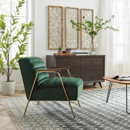 1 Seater Sofa Set : JENI 24.4'' Wide Tufted Velvet Armchair (Set of 2)