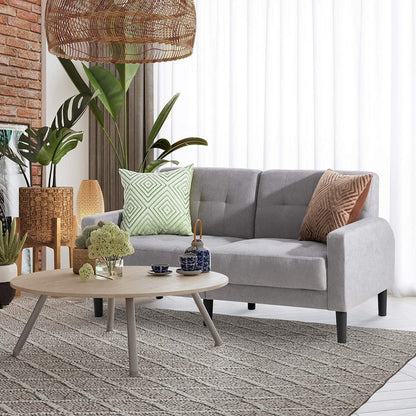 2 Seater Sofa : Light Grey Fabric 2 Seater Sofa