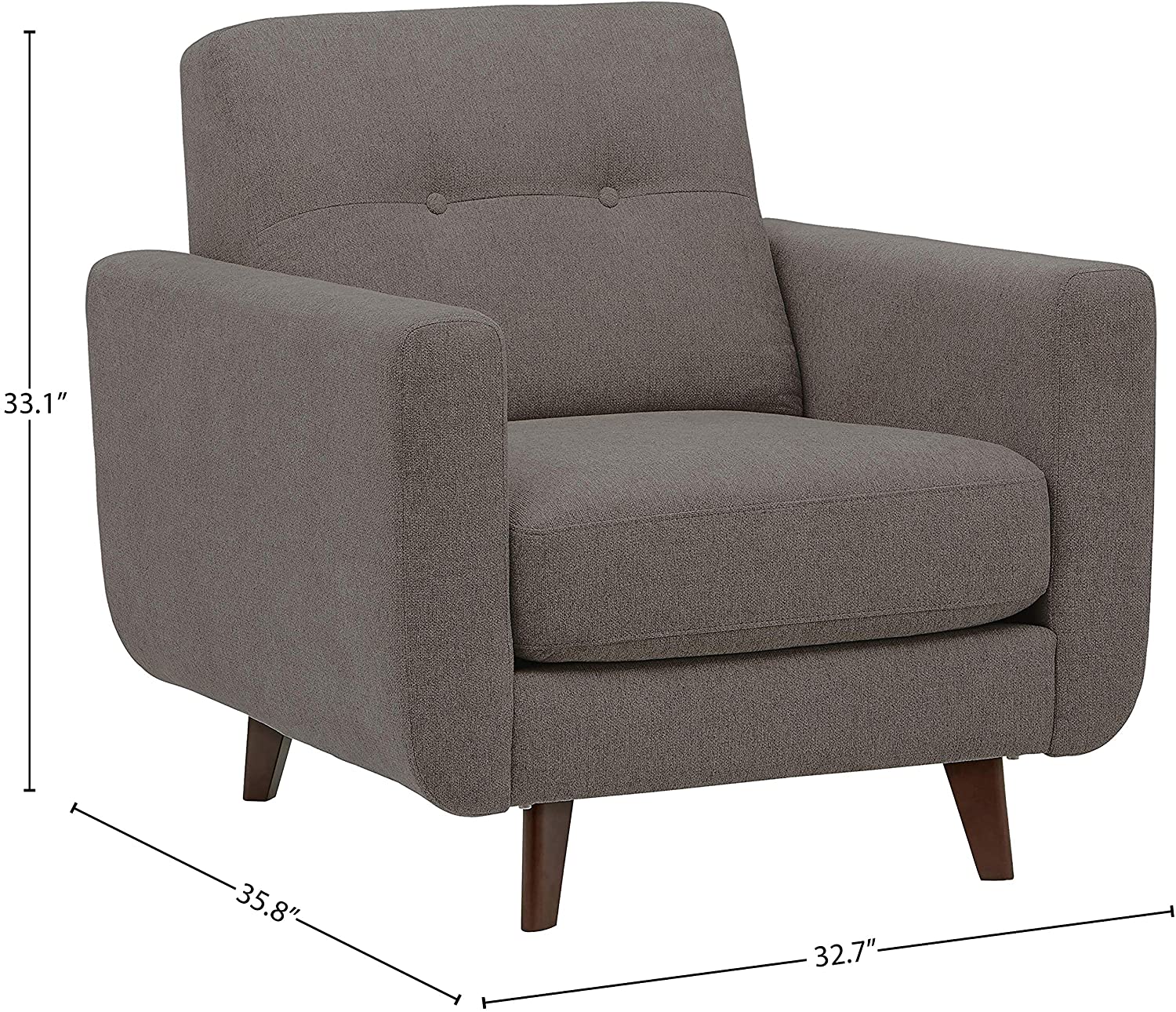 Sofa Chair : Storm Grey Armchair with Tapered Legs