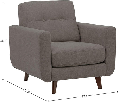 Sofa Chair : Storm Grey Armchair with Tapered Legs