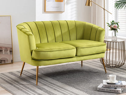 2 Seater Sofa : Light Pink Velvet Lounge Couch