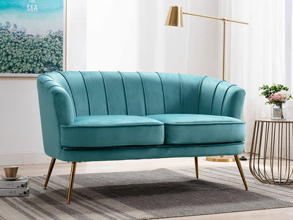 2 Seater Sofa : Light Pink Velvet Lounge Couch