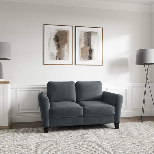 2 Seater Sofa : Dark Grey Fabric Sofa