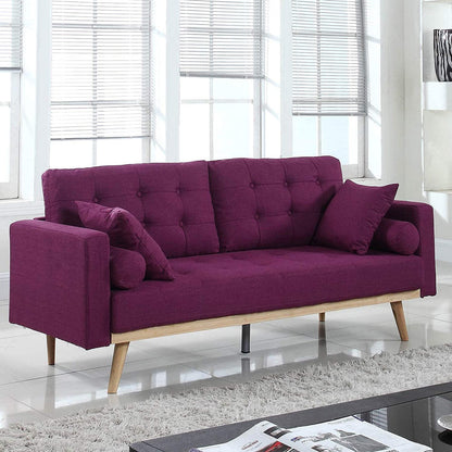 2 Seater Sofa : Modern Tufted Upholstered Fabric Sofa Couch, Ash Velvet
