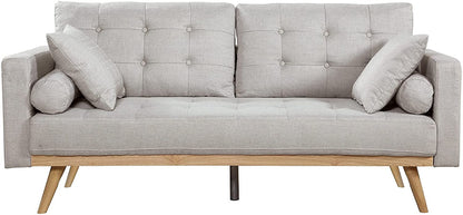2 Seater Sofa : Modern Tufted Upholstered Fabric Sofa Couch, Ash Velvet