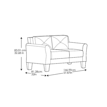 2 Seater Sofa : Brown Sofa Set