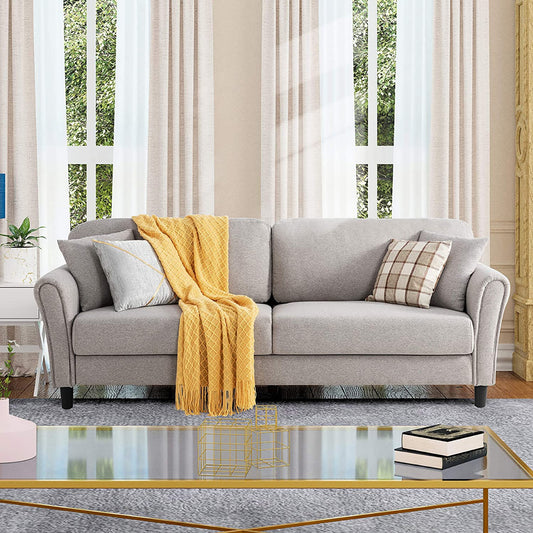 2 Seater Sofa : Deep Seat Sofa  Loveseat Furniture ( Light Grey )