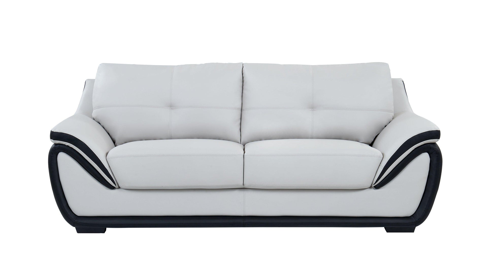 2 Seater Sofa Set:- Fabric Sofa Set (White and Black)
