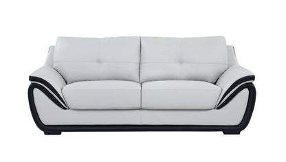 2 Seater Sofa Set:- Fabric Sofa Set (White and Black)