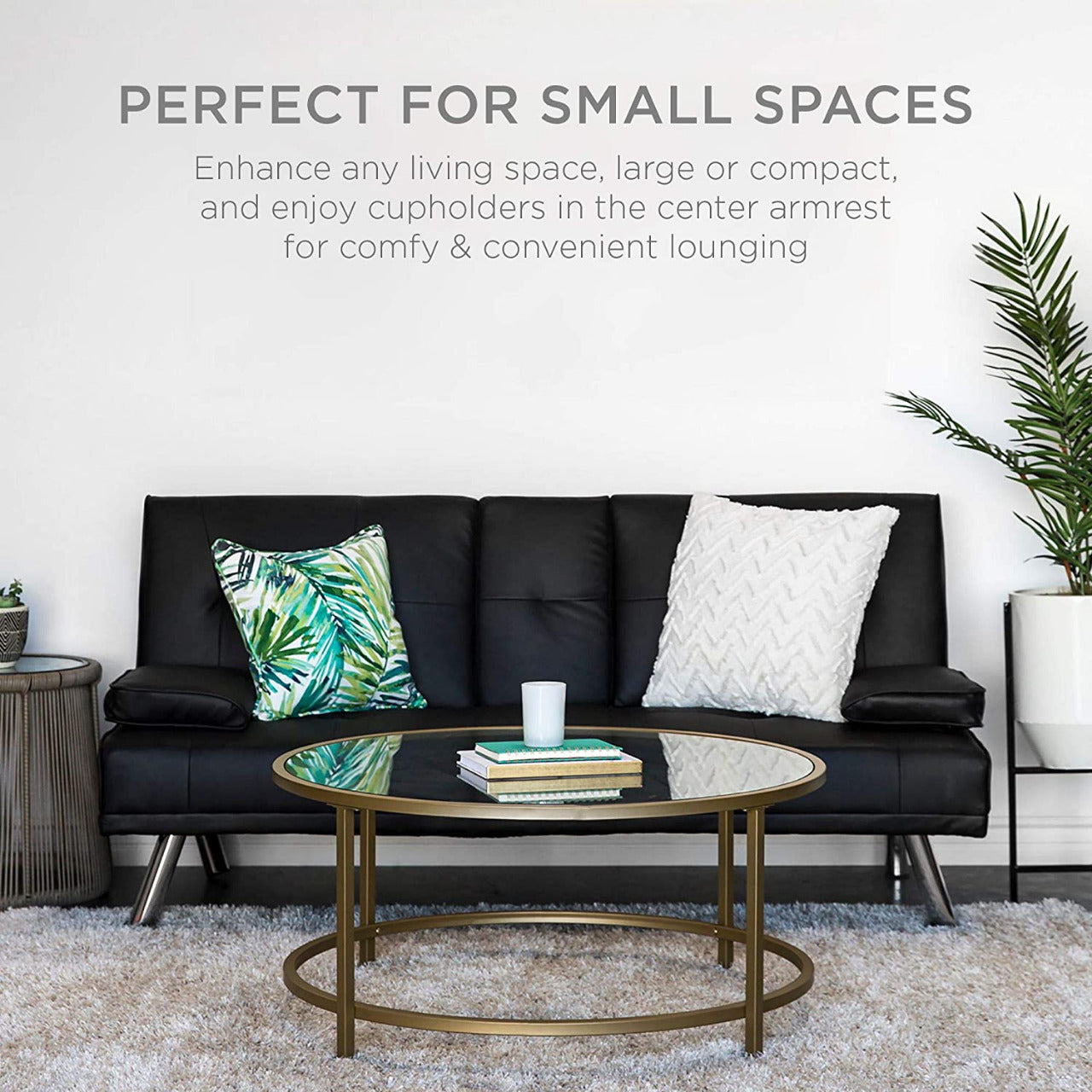 2 Seater Sofa Set: Leatherette Convertible Sofa Cum Bed Set