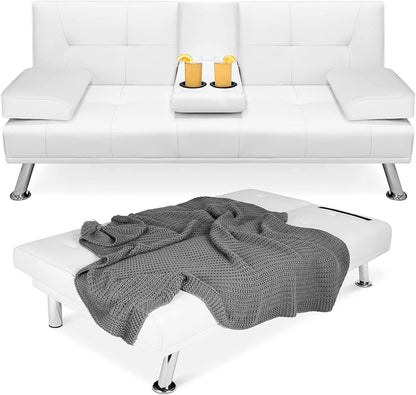 2 Seater Sofa Set: Leatherette Convertible Sofa Cum Bed Set