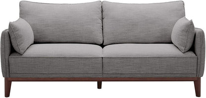 2 Seater Sofa : Sofa Couch with Wood Base (Fog & Ivory)