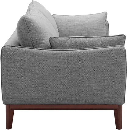 2 Seater Sofa : Sofa Couch with Wood Base (Fog & Ivory)