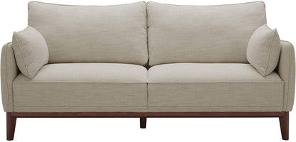 2 Seater Sofa : Sofa Couch with Wood Base (Fog & Ivory)