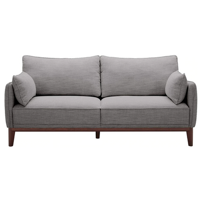 2 Seater Sofa : Sofa Couch with Wood Base (Fog & Ivory)