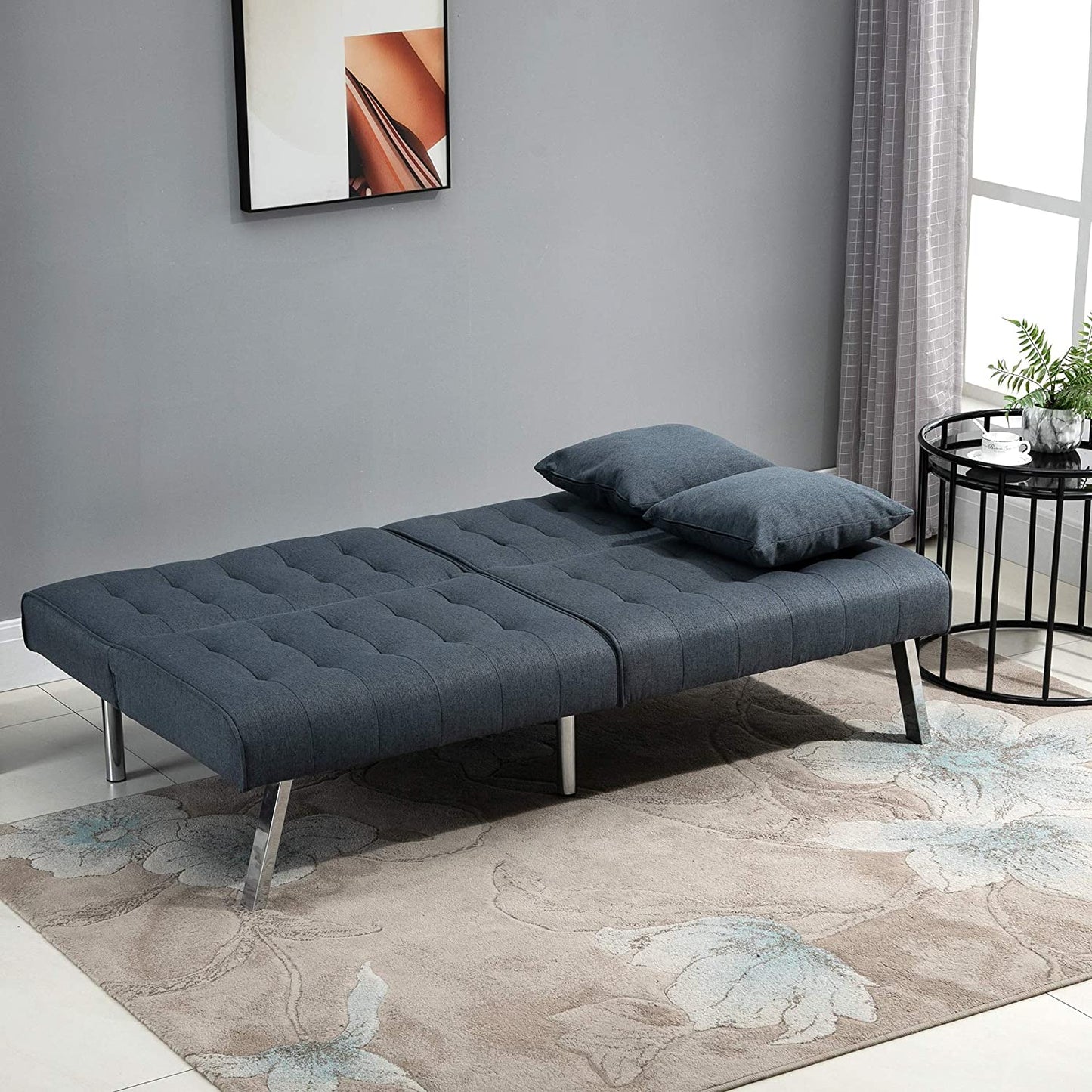 2 Seater Sofa : White & Grey Sofa Set