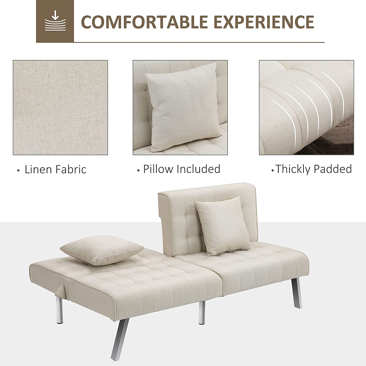 2 Seater Sofa : White & Grey Sofa Set
