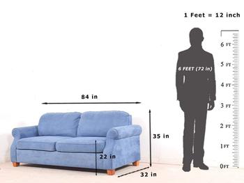 3 Seater Sofa Set:- Luxury Fabric Sofa Set (Blue)