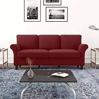 3 Seater Sofa Set:- Lifestyle Fabric Sofa Set (Maroon)