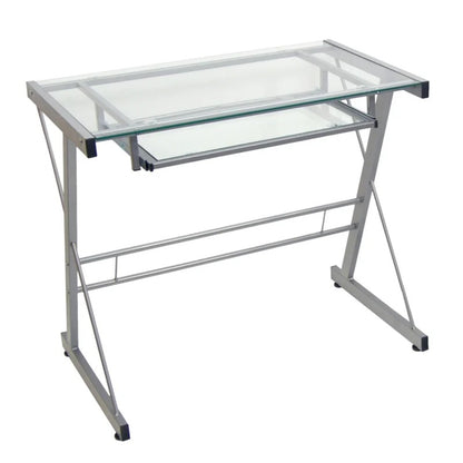 Computer Table: 31.5'' Silver Computer Desk