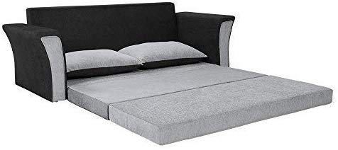 3 Seater Sofa:- Wooden Leo Fabric Sofa set (Black and Grey)