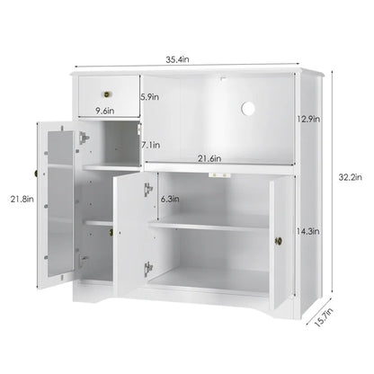 Hutch Cabinets: 32" Kitchen Cabinet & Microwave Stands