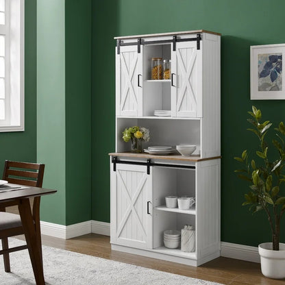 Hutch Cabinets: 35'' Wide Dining Kitchen Cabinet And Microwave Stands