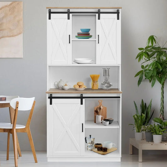 Hutch Cabinets: 35'' Wide Dining Kitchen Cabinet And Microwave Stands