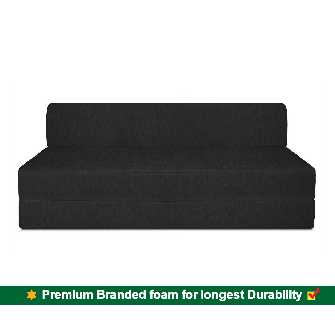 Sofa Cum Beds: 3 SEATER SOFA CUM BED-Black with Free micro fiber Designer cushions