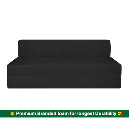 Sofa Cum Beds: 3 SEATER SOFA CUM BED-Black with Free micro fiber Designer cushions