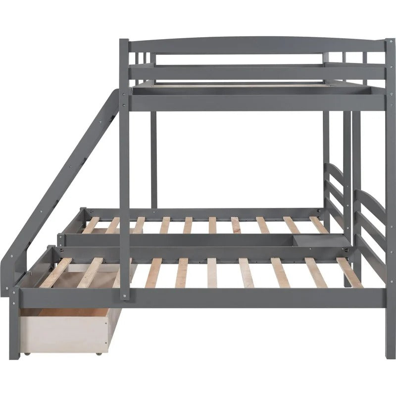 Bunk Bed: 3 Drawer Triple Quad Bunk Bed