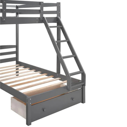 Bunk Bed: 3 Drawer Triple Quad Bunk Bed