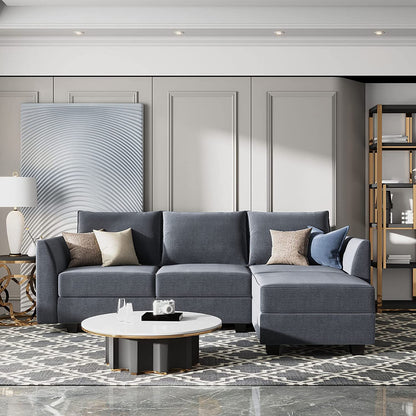 3 Seater Sofa : Office Sofa Couch with Chaise L Shape Couch