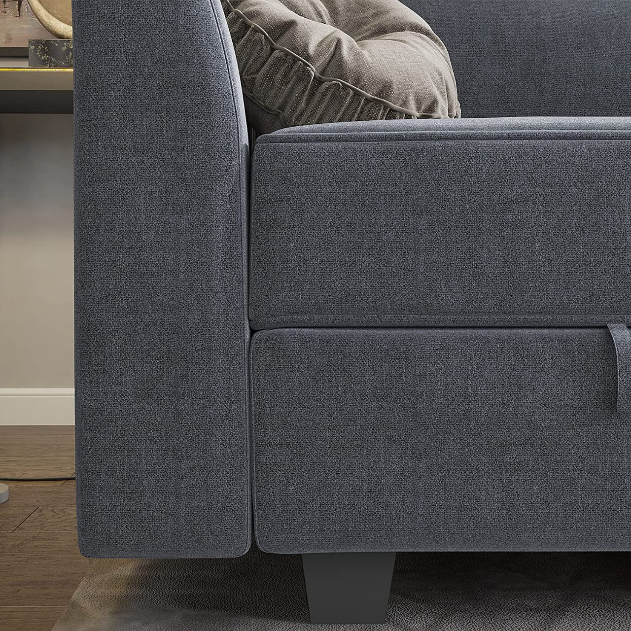 3 Seater Sofa : Office Sofa Couch with Chaise L Shape Couch