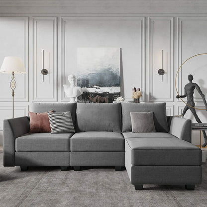 3 Seater Sofa : Office Sofa Couch with Chaise L Shape Couch