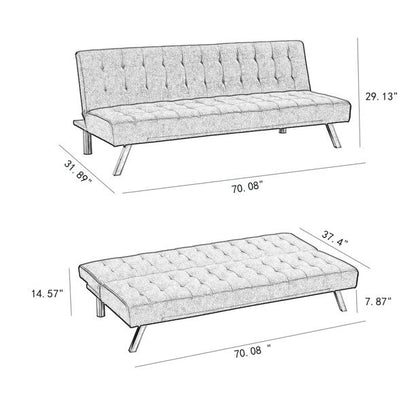 3 Seater Sofa : Charcoal Convertible Sofa Set