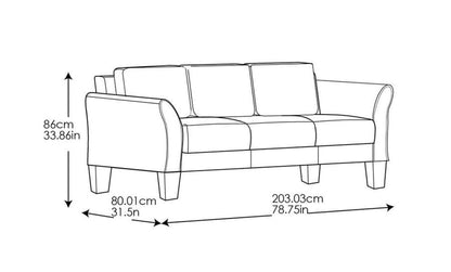 3 Seater Sofa : Dark Grey Fabric Sofa Set