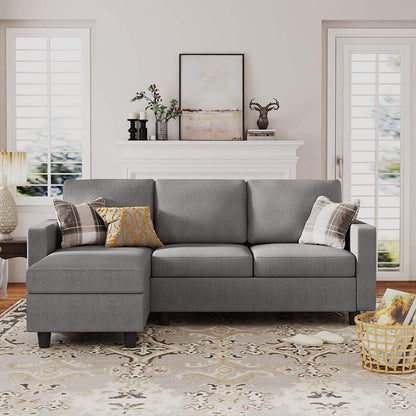 L Shape Sofa Set: L Shape Couch for Small Apartment Grey