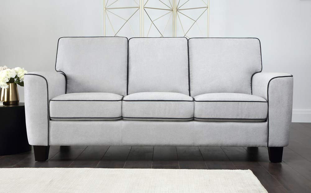 3 Seater Sofa Set Shreya Plush Fabric Sofa Set (Grey )