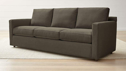 3 Seater Sofa:- Ultra Mud Fabric Sofa Set 3-Seat Track Arm Sofa Set (Brown)