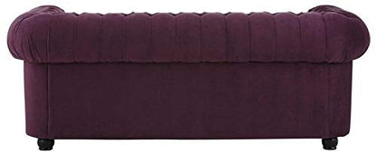 3 Seater Sofa Set:- Zoin Velvet Fabric Sofa Set, Standard Size, (Purple)