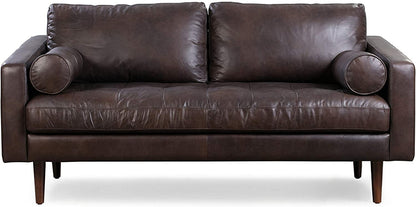 2 Seater Sofa : Tanned Leatherette 2 Seater Sofa Set