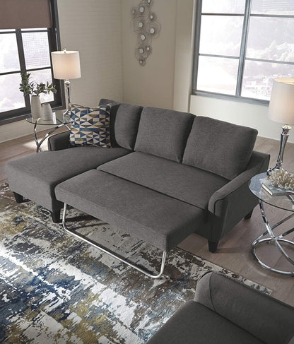 3 Seater Sofa : Upholstered Office Sofa Chaise Sleeper (Grey)