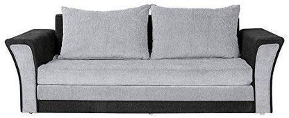 3 Seater Sofa:- Wooden Leo Fabric Sofa set (Black and Grey)