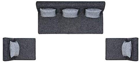 5 Seater Sofa Set: - Delta Fabric Sofa Set (Dark Grey)