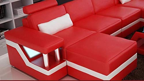 L Shape Sofa Set: -Luxury Unique Sectional , Lounger, Ottoman Sofa with Foot Stool (Black and White)