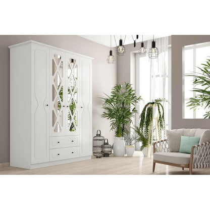 4 Door Wardrobes: Established 4 Door Manufactured Wood Wardrobe