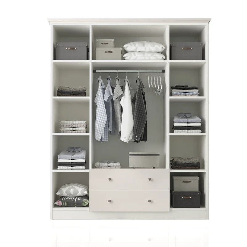4 Door Wardrobes: Traditional 4 Door Manufactured Wood Wardrobe
